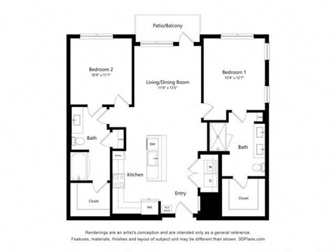 B2HC_1111 sqft floor plan at Alta Northerly, Georgia